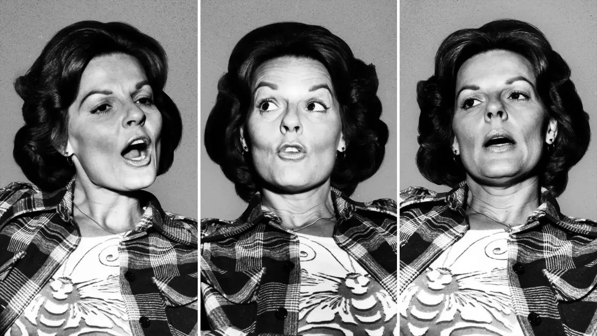 Anita Bryant making three different faces.