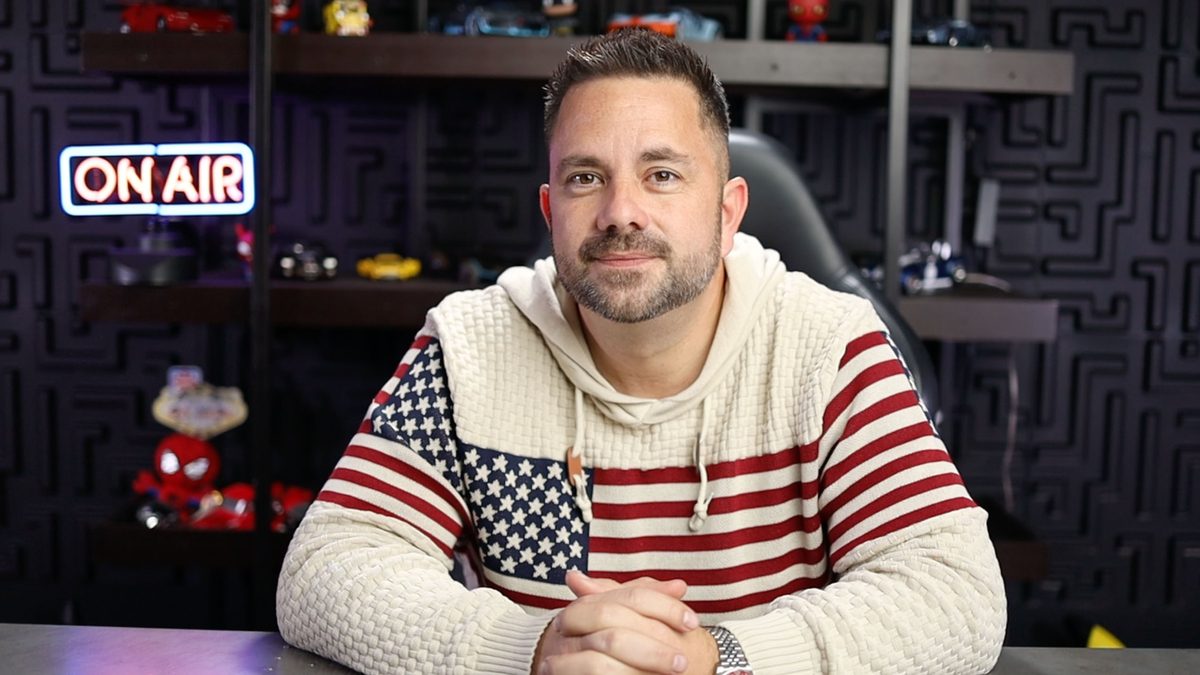 Lucky Lopez wearing an American Flag sweater