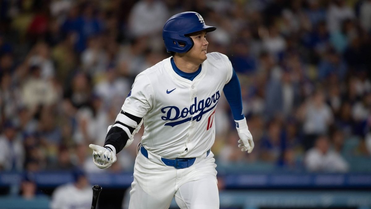 Shohei Ohtani performing in front of the Dodger Stadium faithful.