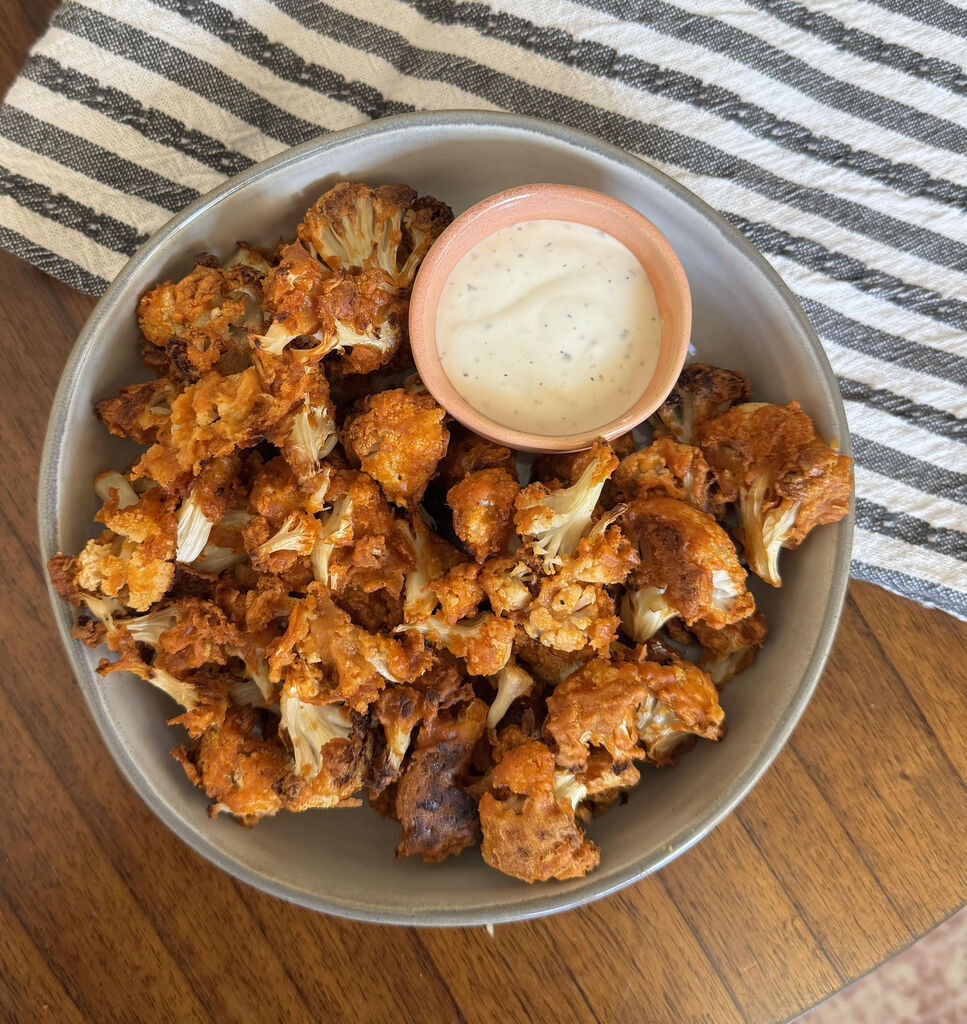 Riley's spicy cauliflower wings.
