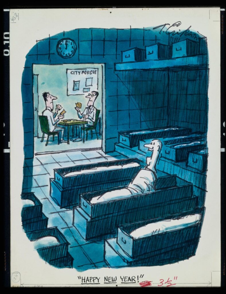 Caption reads: &ldquo;Happy New Year.&rdquo; Alden Erikson, January 1966 issue.