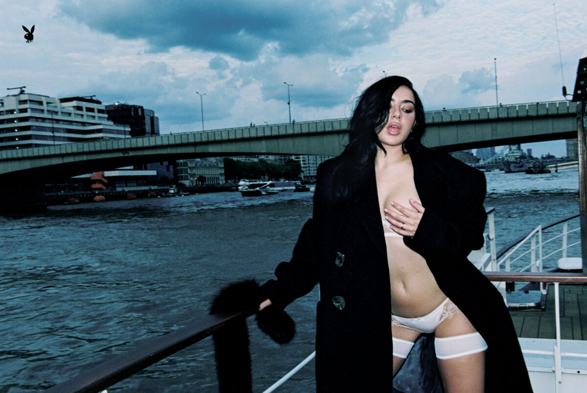 Charli XCX in her underwear in London