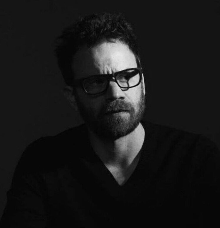 Black and white image of Toby Morton