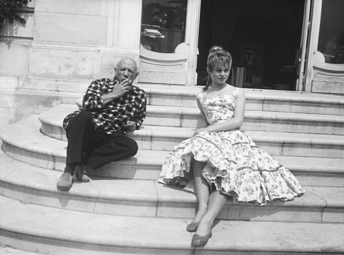 PABLO PICASSO WITH BRIGITTE BARDOT.